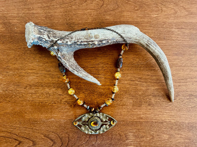Antler and amber necklace - Heartland Jewelry