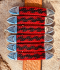 Braided Horse Hair Barrettes ~ Red/Black  image 0