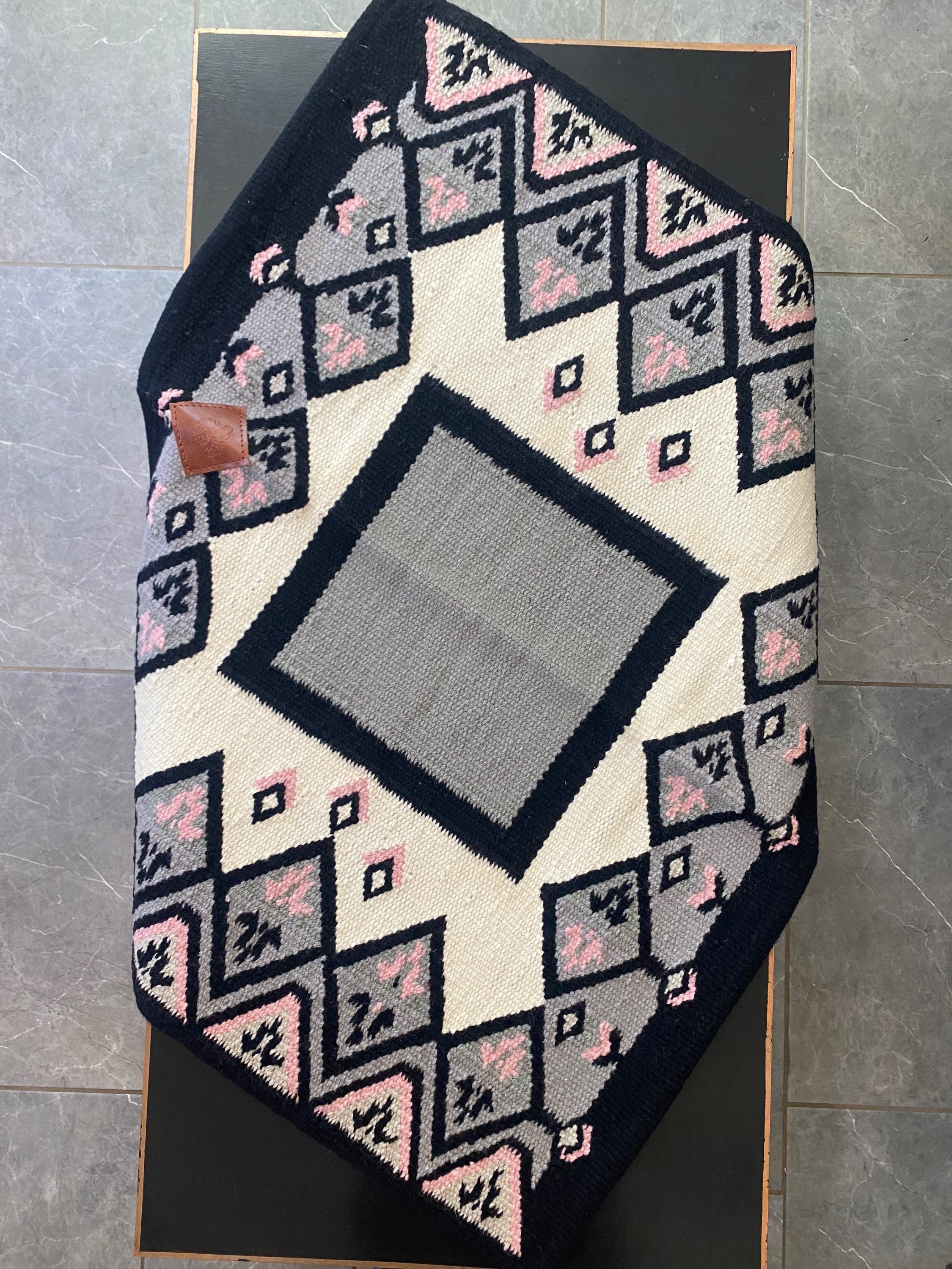 Wool Saddle Blanket -~ Asheville Pink image 2