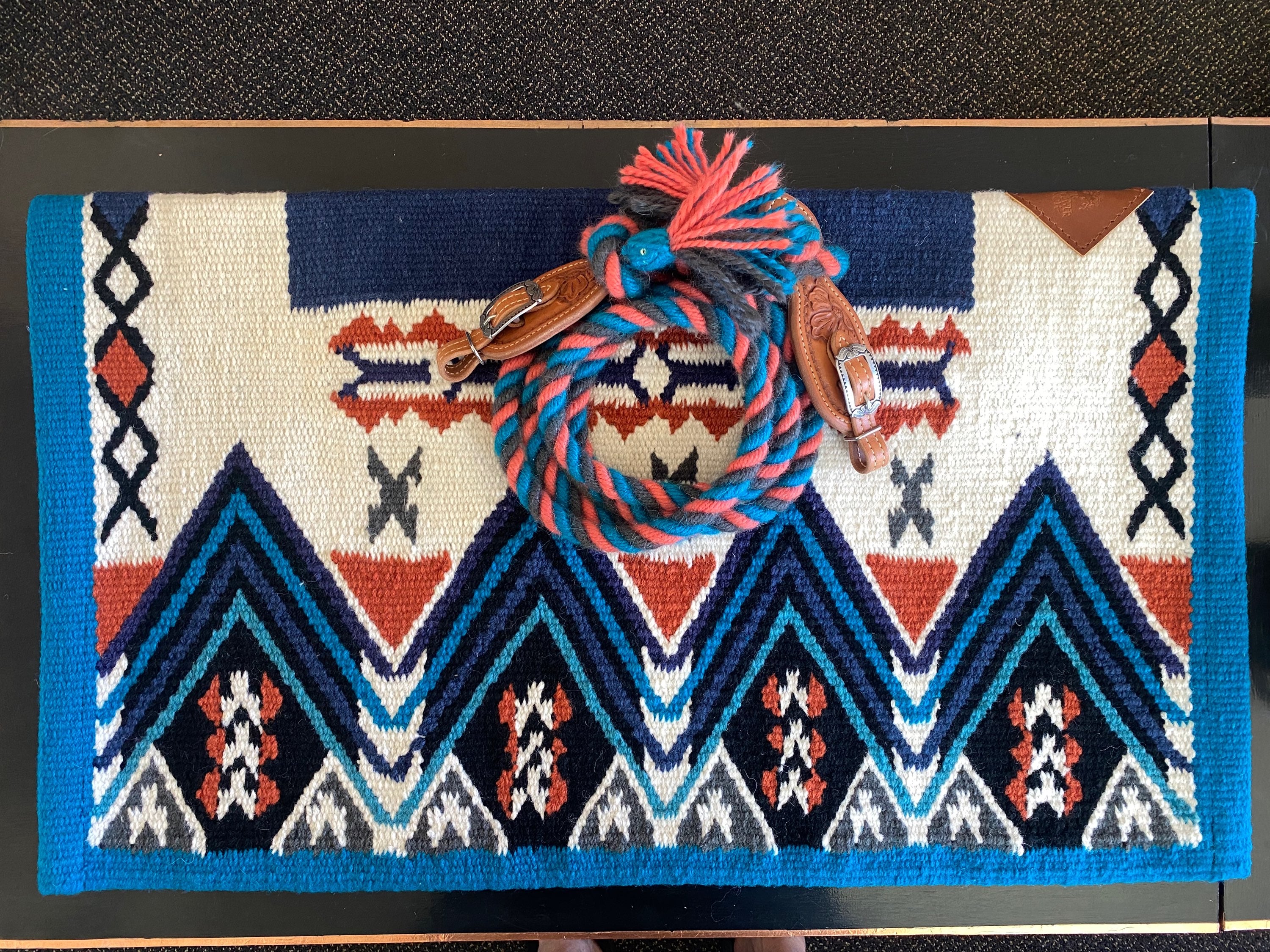 Wool Saddle Blanket ~ Midnight Rider image 1