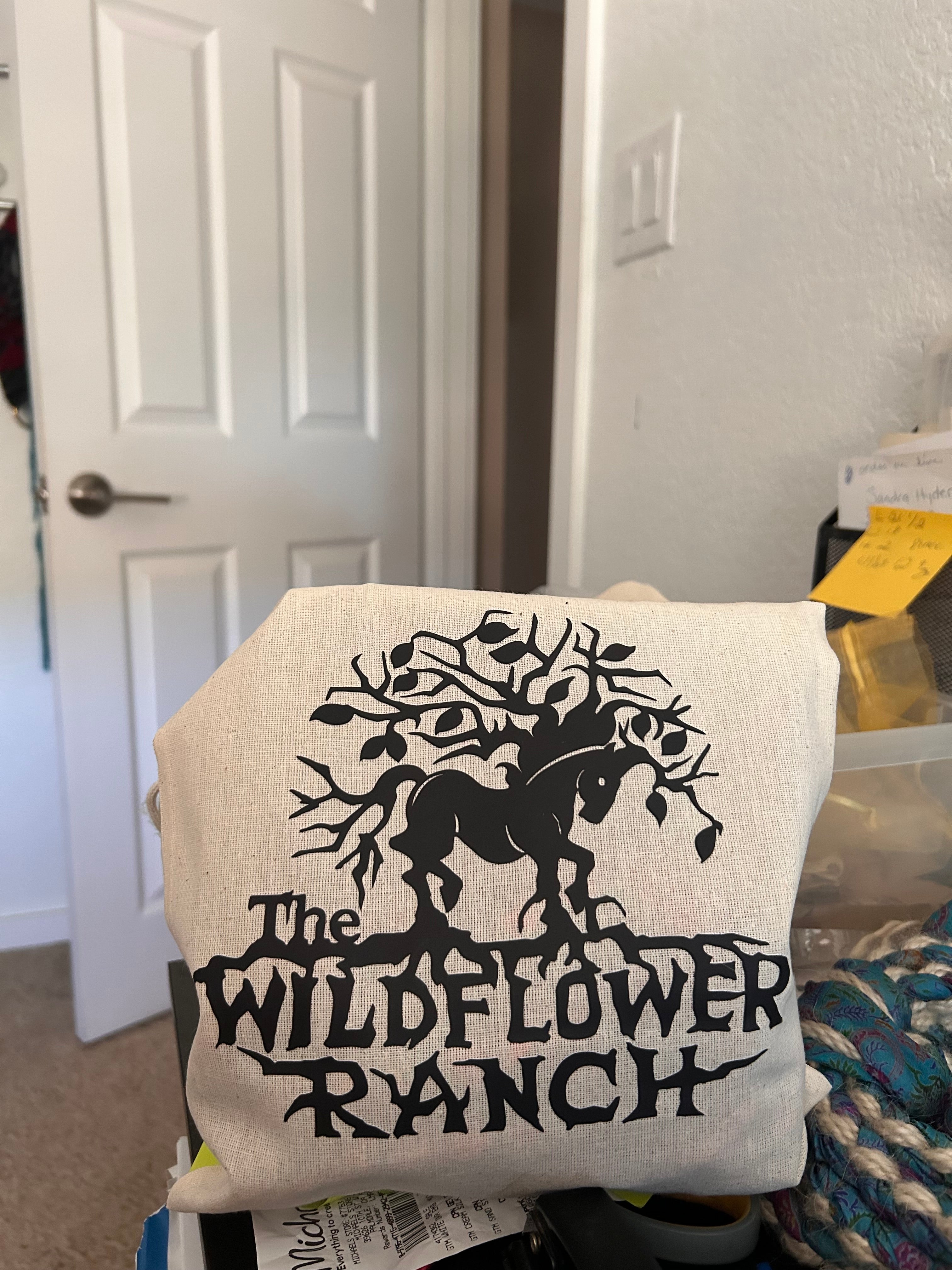 Life is a Wild Ride tack bag - Wildflower Ranch logo side