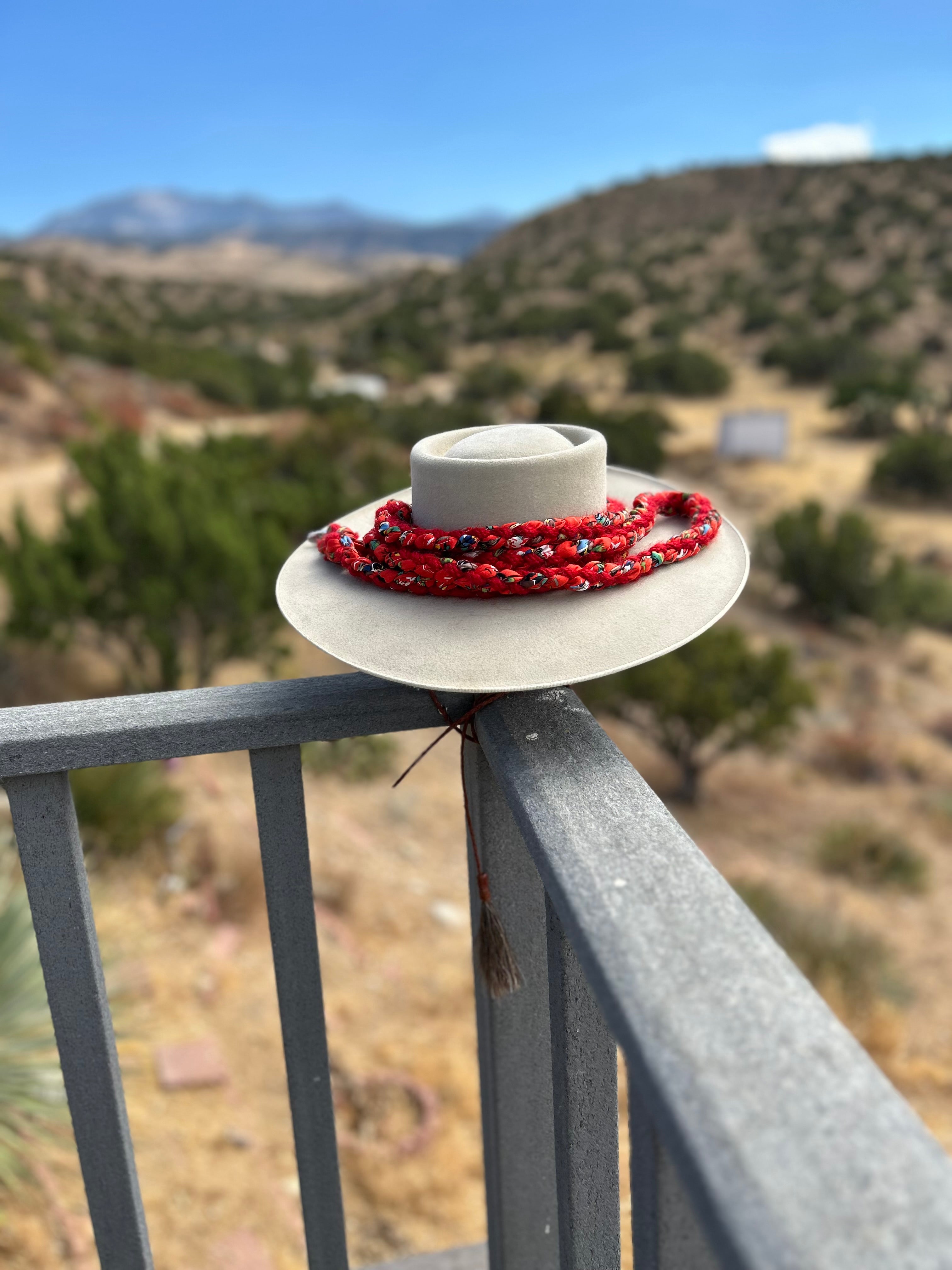 Silk and Mohair Single Loop Reins ~ Cowboys on Red