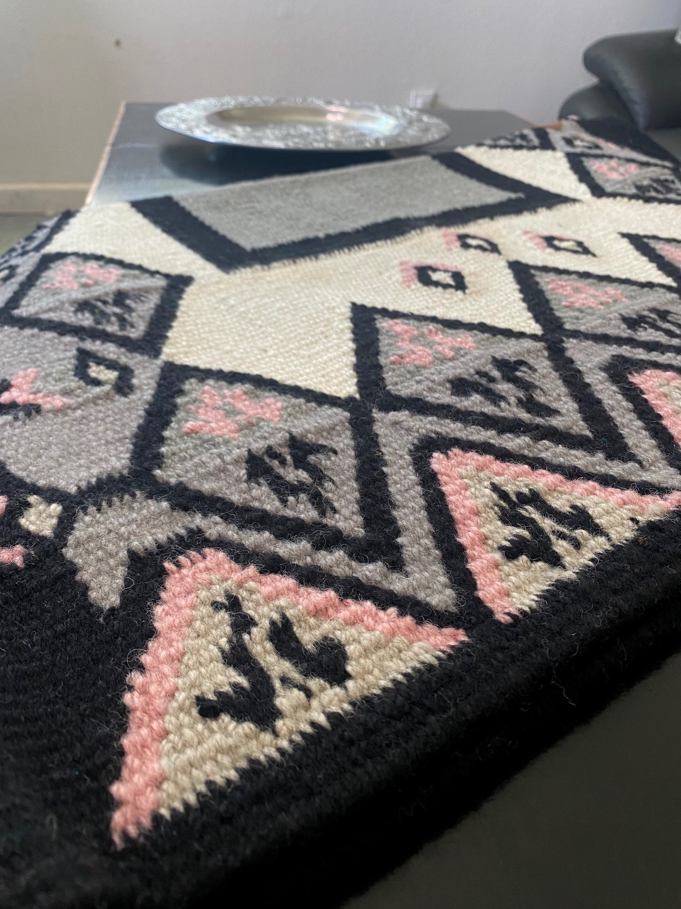 Wool Saddle Blanket -~ Asheville Pink image 1