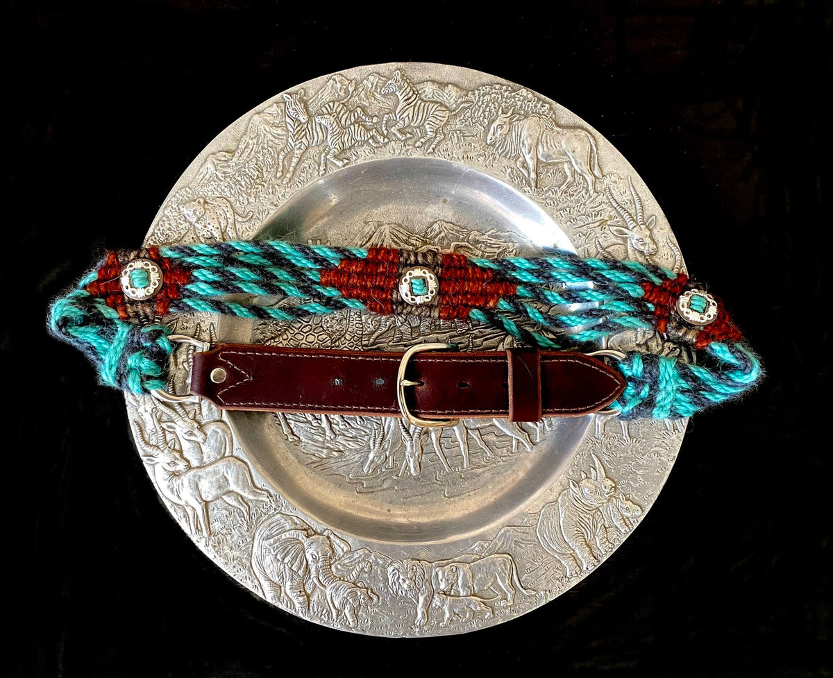 Leather & Mohair Belt ~ Silver City Twist image 0